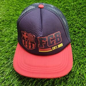 Official FC Barcelona FCB Trucker Hat Snapback Boys Youth Size
